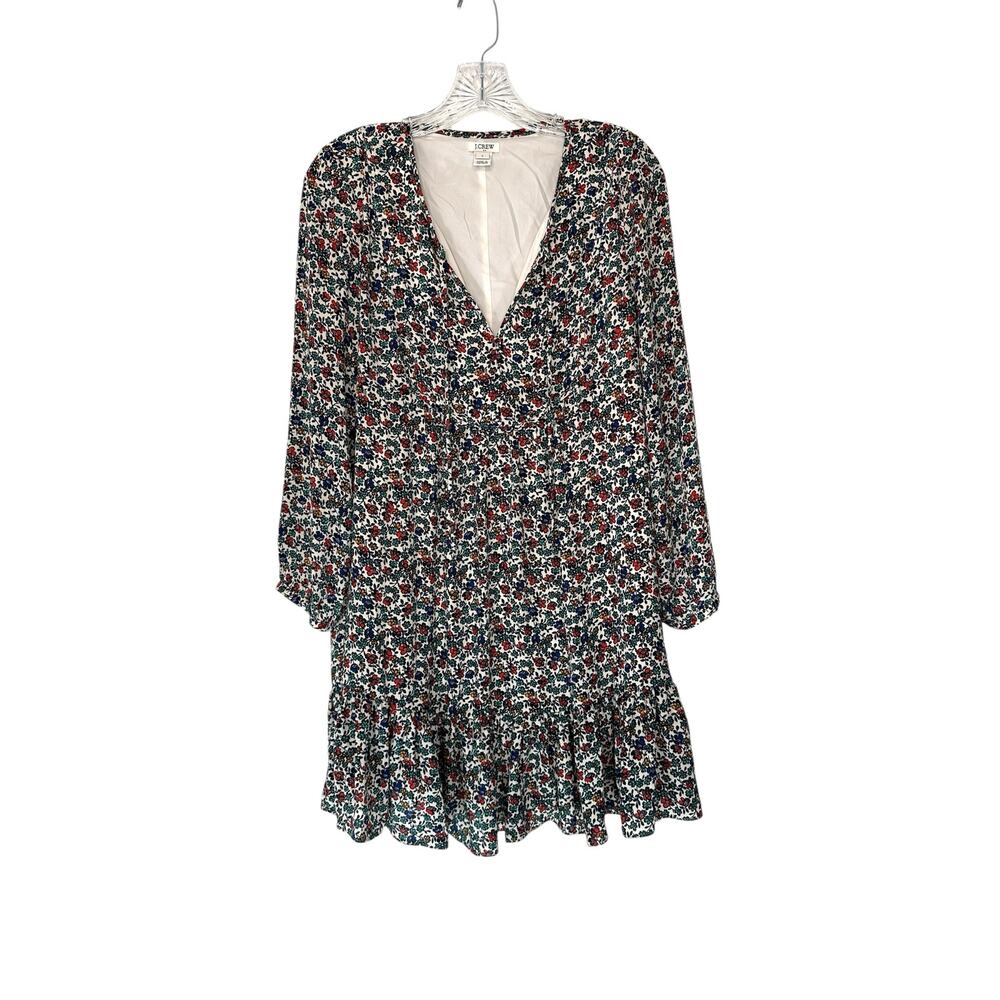J.Crew Fiery Sunset Floral Print Flowy‎ Whimsical Relaxed Mini Dress Size Small